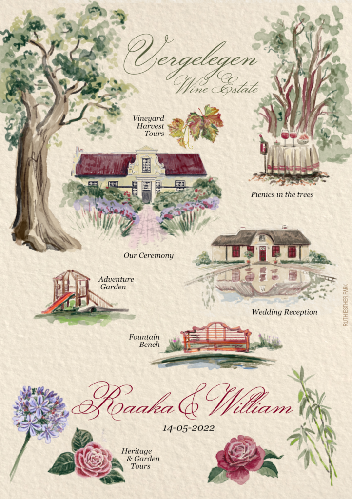 Wedding map watercolour